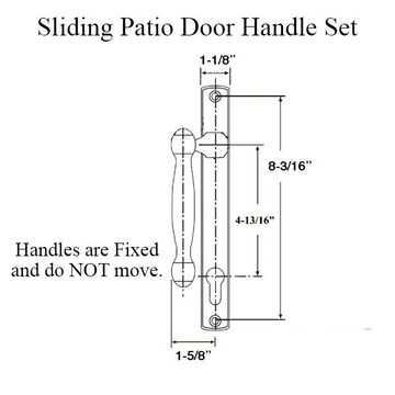 Fuhr L Style Dummy Handle Set for Sliding Patio Doors Inactive